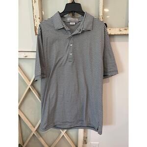 Martin size XL black and white striped golf polo shirt